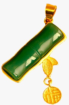 COLGANTE JADE VERDE BAMBÚ D2053