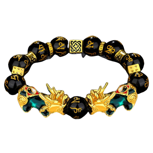 Pixiu Pulsera Tai Chi - Jin Yu Man Tang  Cuentas de proverbio de 14 MM