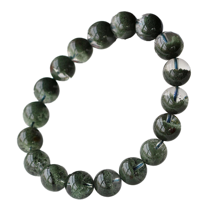 Pulsera de cristal de fantasma verde natural West