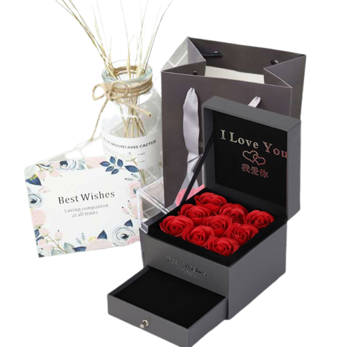 CAJA DE REGALO DE ROSAS DE FLORES PRESERVADAS DE LUJO V