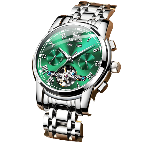 Reloj OLEVS 6607 correa acero verde