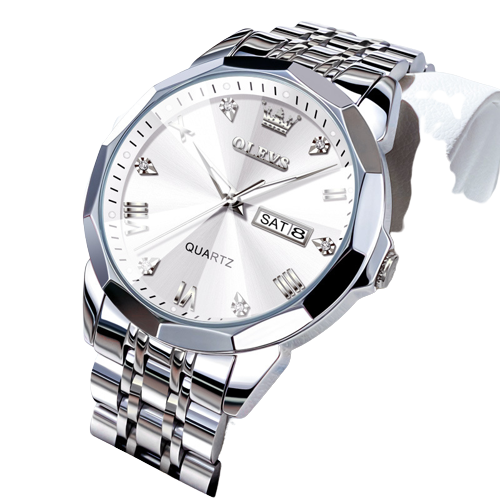 Reloj OLEVS 9931 Tira de Acero Blanco
