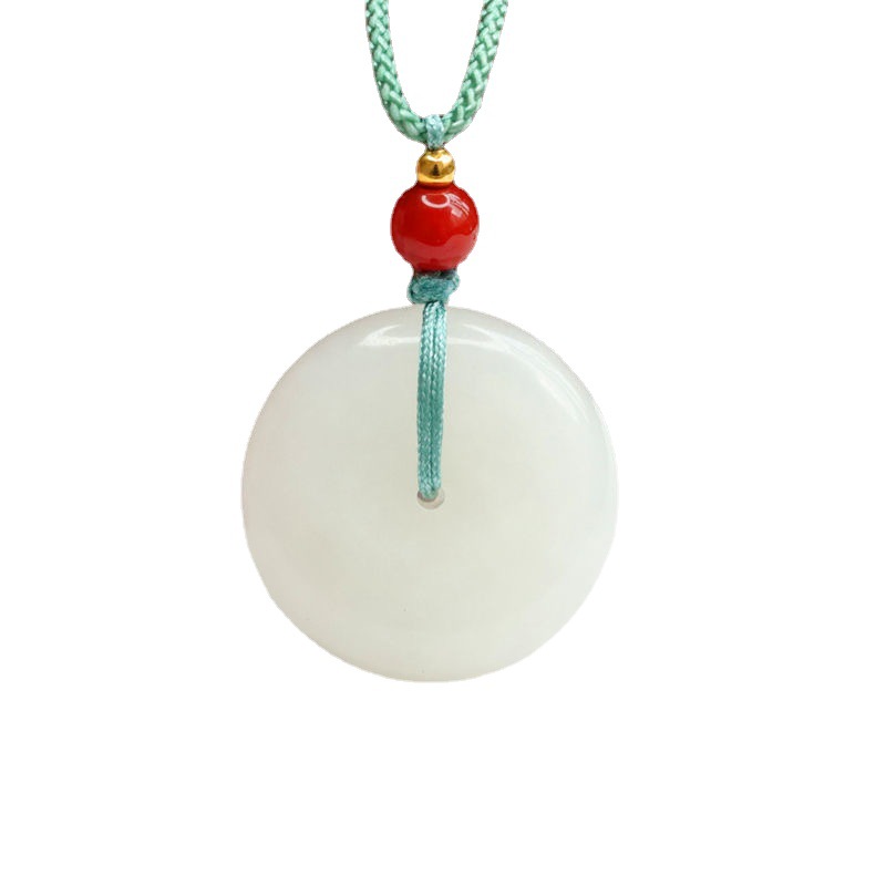 COLGANTE DE JADE BLANCO HE TIAN 30MM