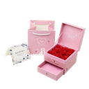 CAJA DE REGALO ROSA DE FLORES PRESERVADAS DE LUJO ROSA